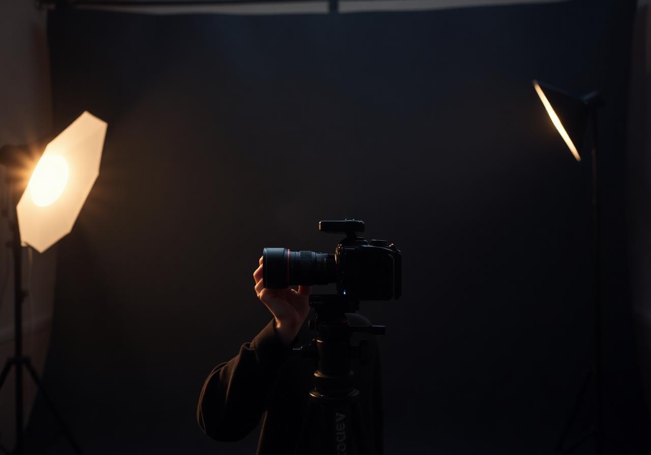 Photographer in studio